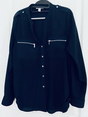 Calvin Klein Blouse, Navy Blue